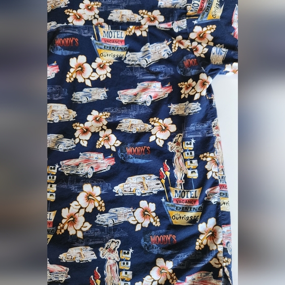 🇺🇲 Wave Shoppe Woody's Bar & Grill Button Down Men's Size Medium - Picture 6 of 9